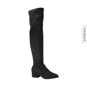 STEVE MADDEN Knee High Black Suede GLORIANE BOOT - Size 10 (worn once)